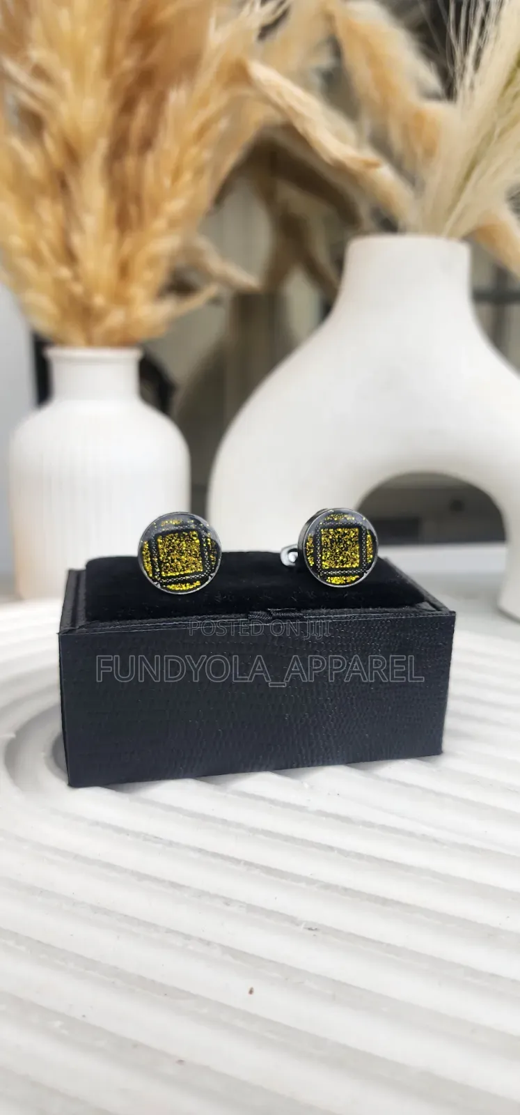 Glitter and Black Mix Cufflinks