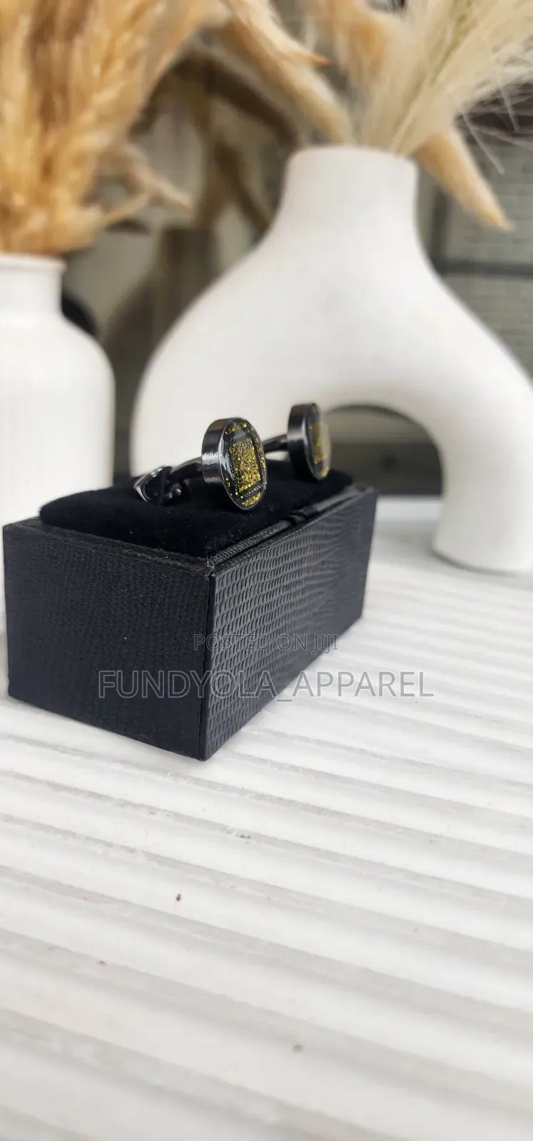 Glitter and Black Mix Cufflinks