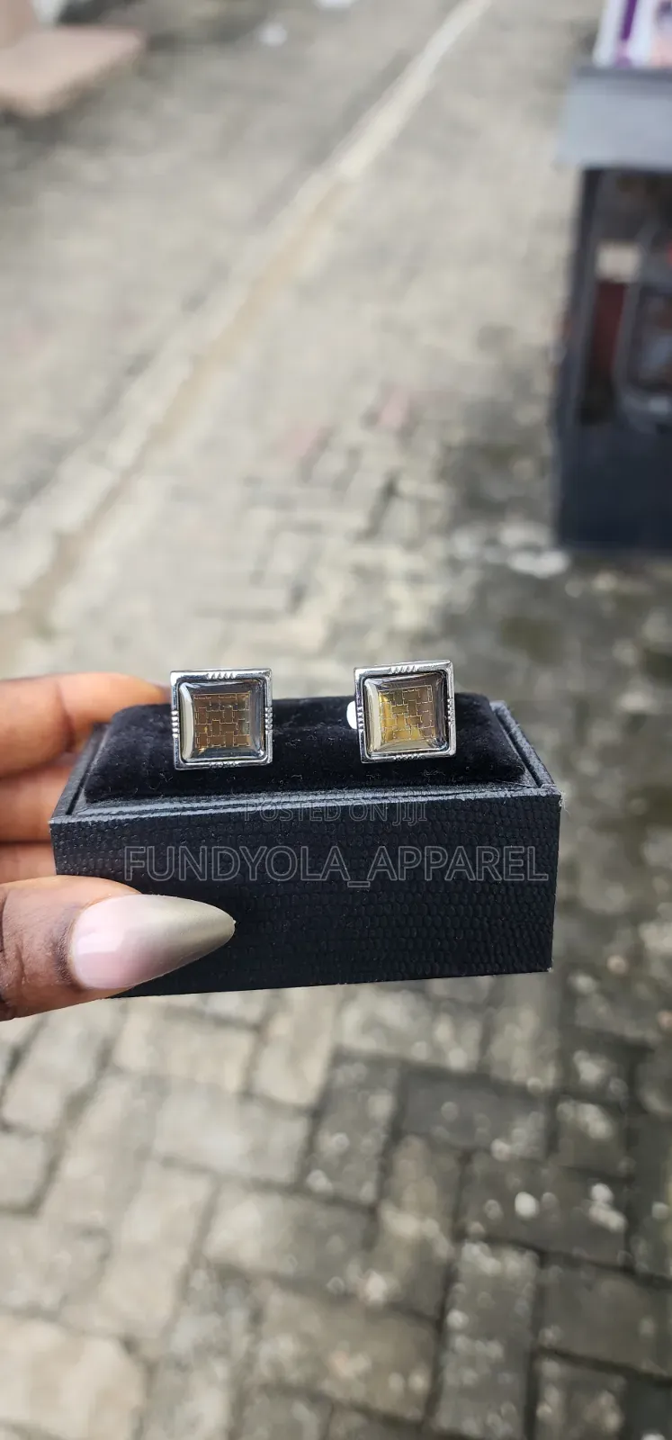 Glitter and Black Mix Cufflinks
