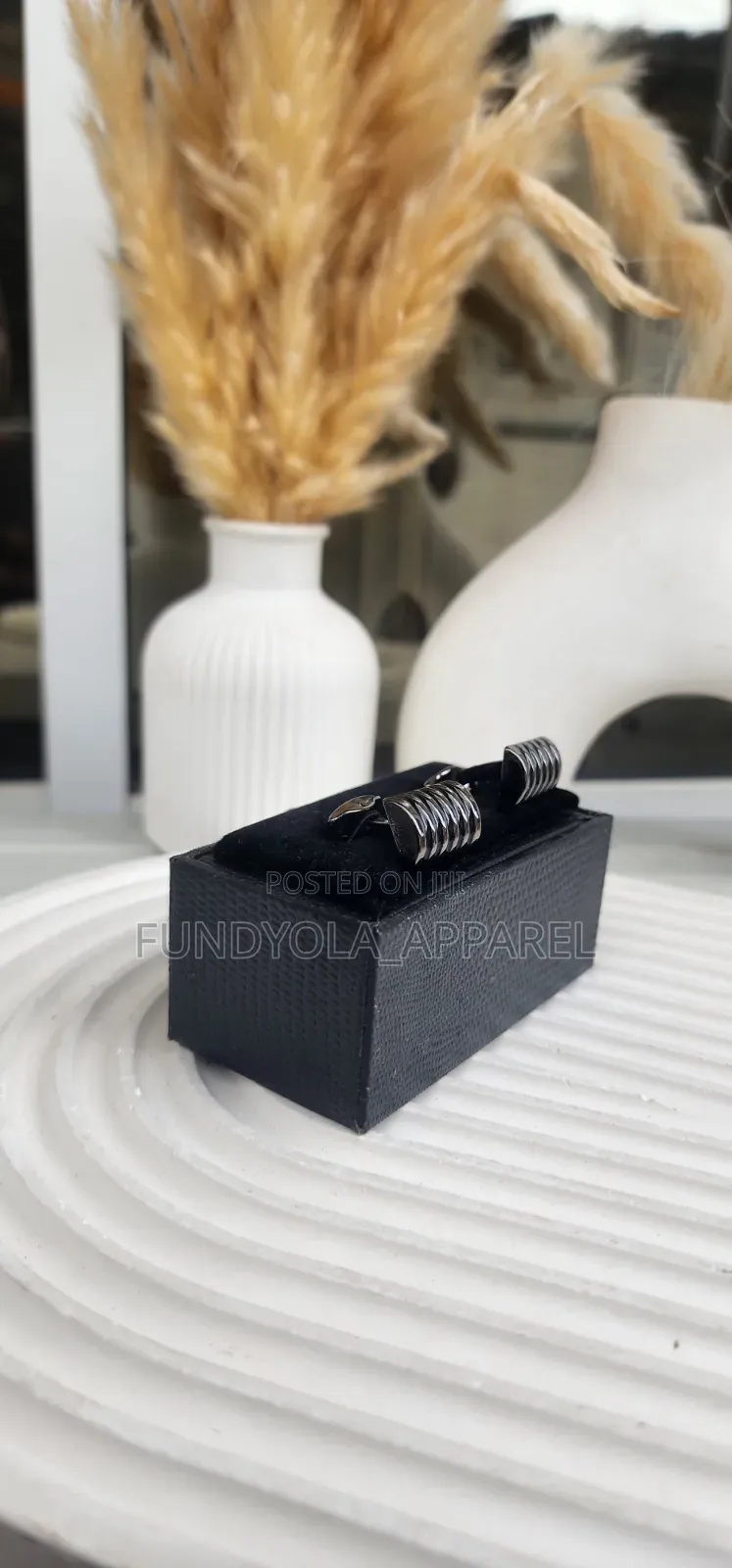 Plain Black and Grey Cufflinks