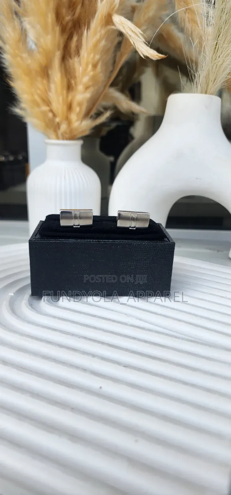 Plain Black and Grey Cufflinks
