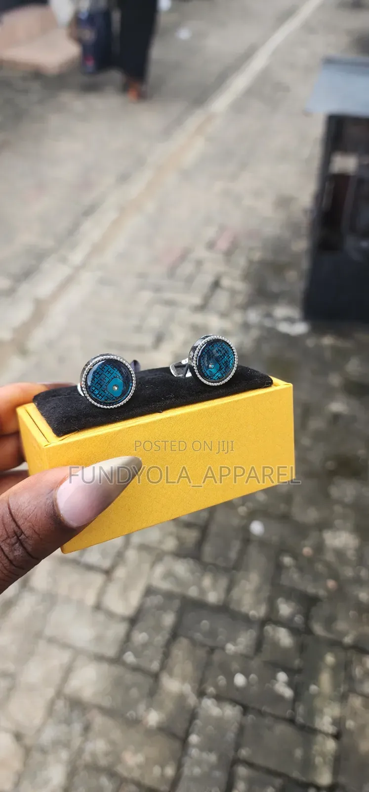 Blue and Black Glitter Mix Cufflinks