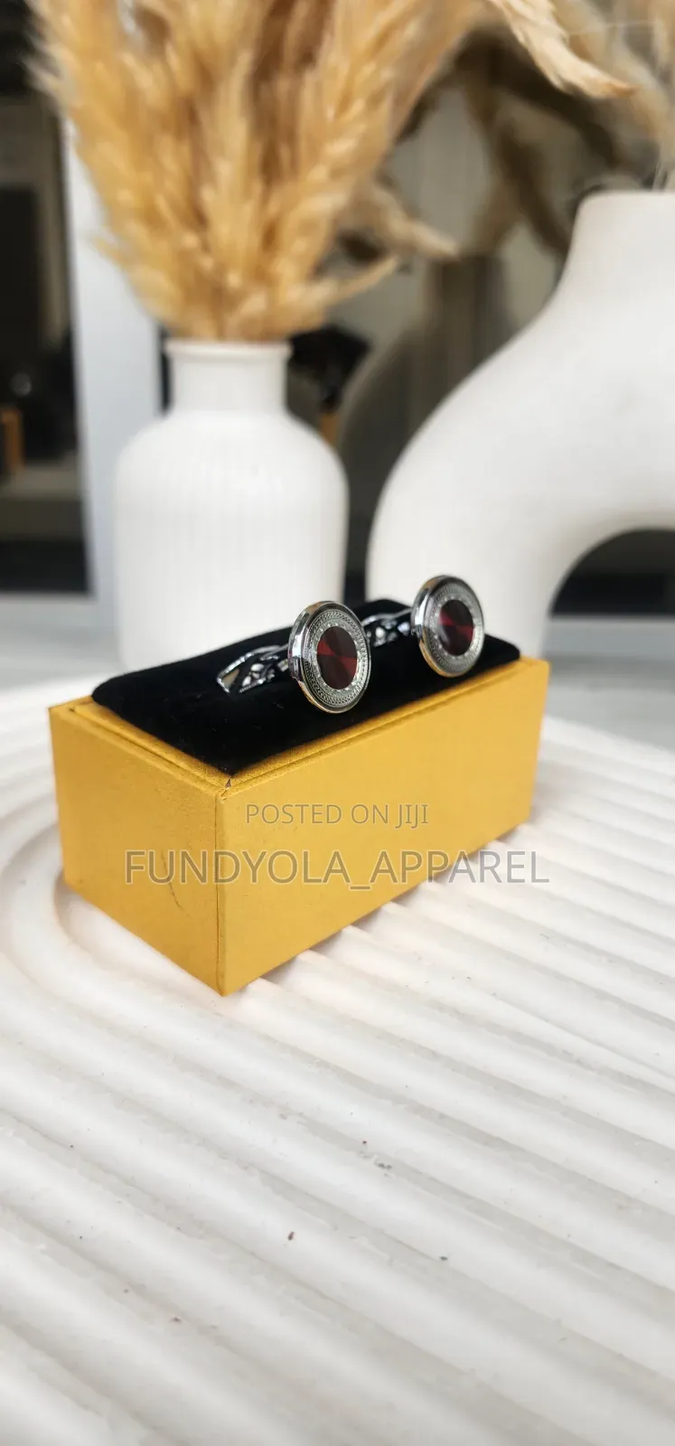 Red and Silver Mix Cufflinks