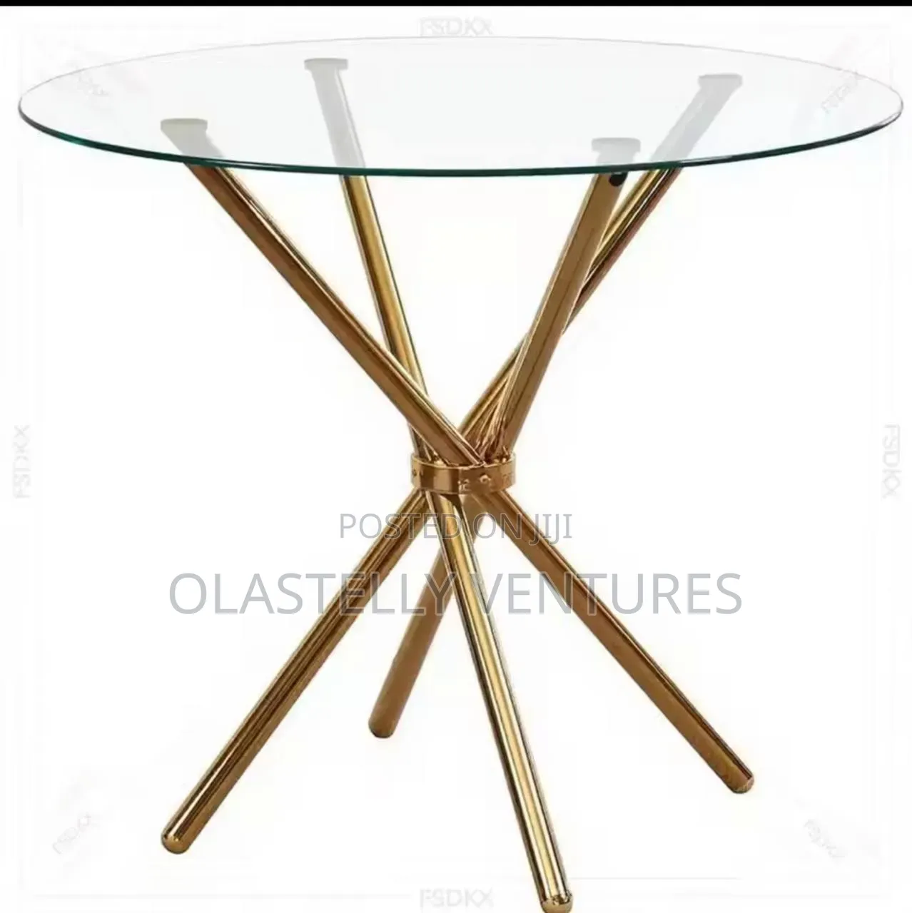 Modern Stainless Steel Tempered Glass Table With Glass Countertop T