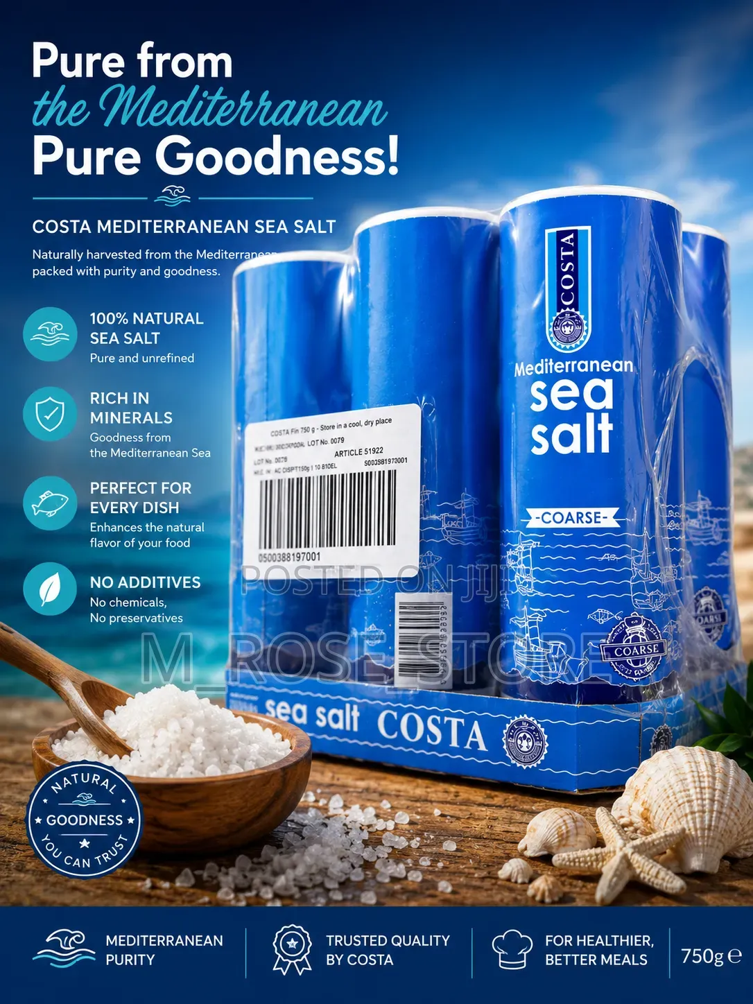 Costa Mediterranean Sea Salt ×6