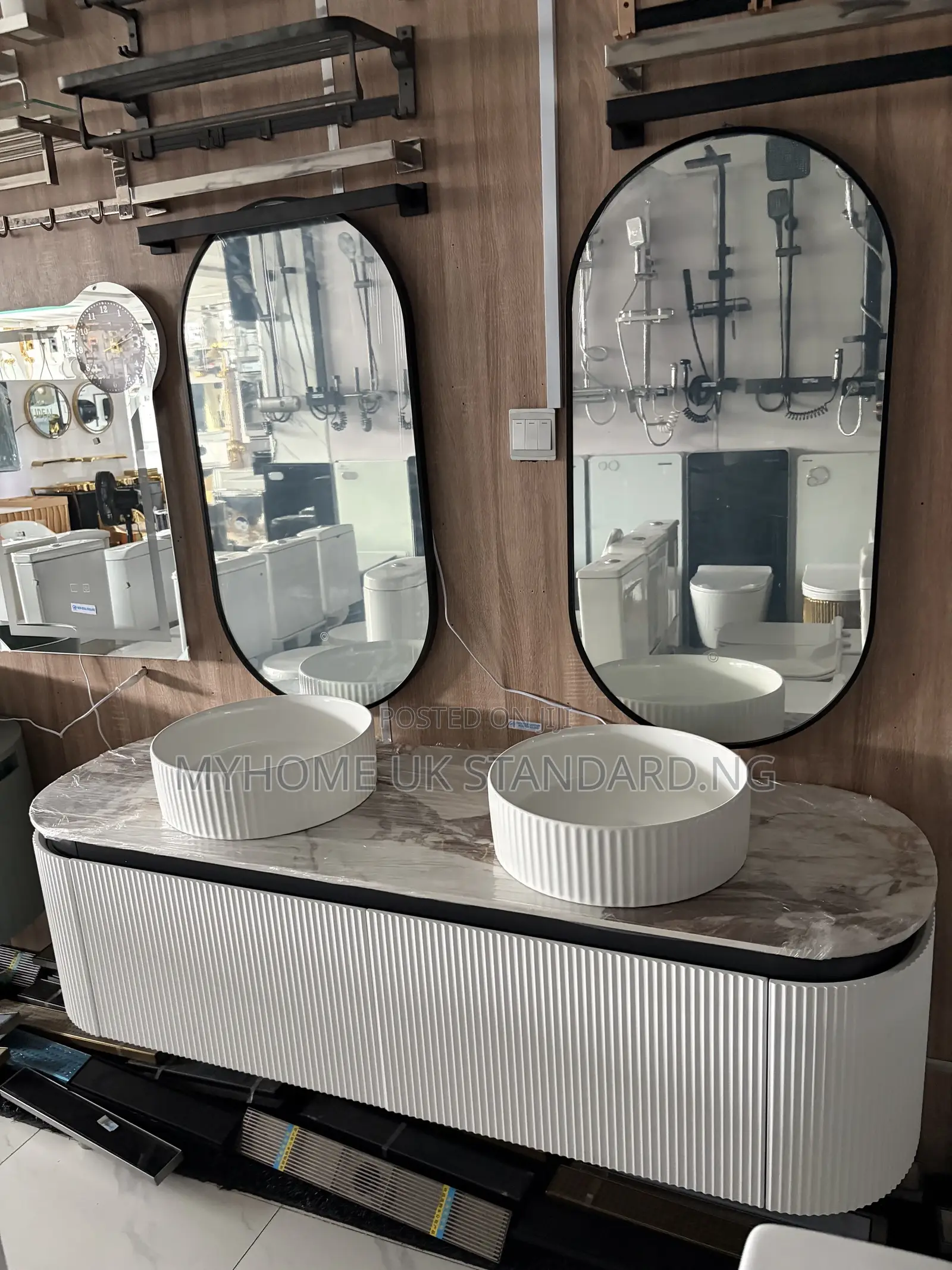 Drench Groove 1400mm Fluted Wall Hung Double Vanity Cabinet