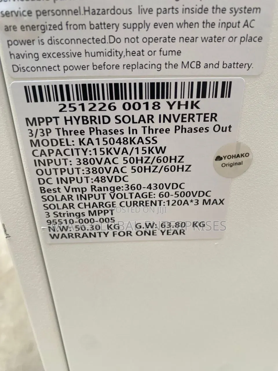 15kva 48v 3 Phase Hybrid Inverter.
