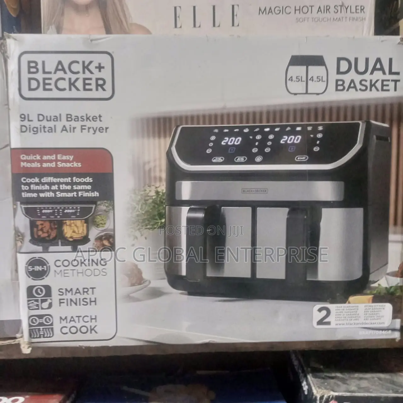 Black+Decker 9l Dual Basket Digital Air Fryer 2100w