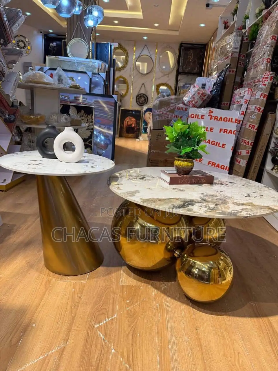 Luxury Marble Center Table Set- Brand New Nesting Coffee Table Stool