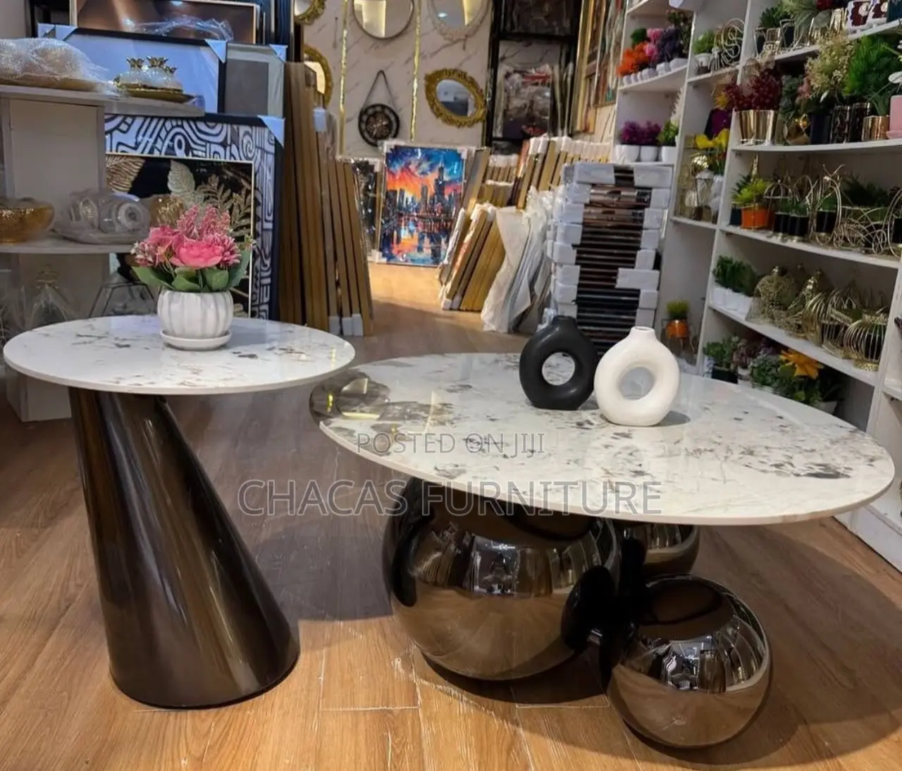 Luxury Marble Center Table Set- Brand New Nesting Coffee Table Stool