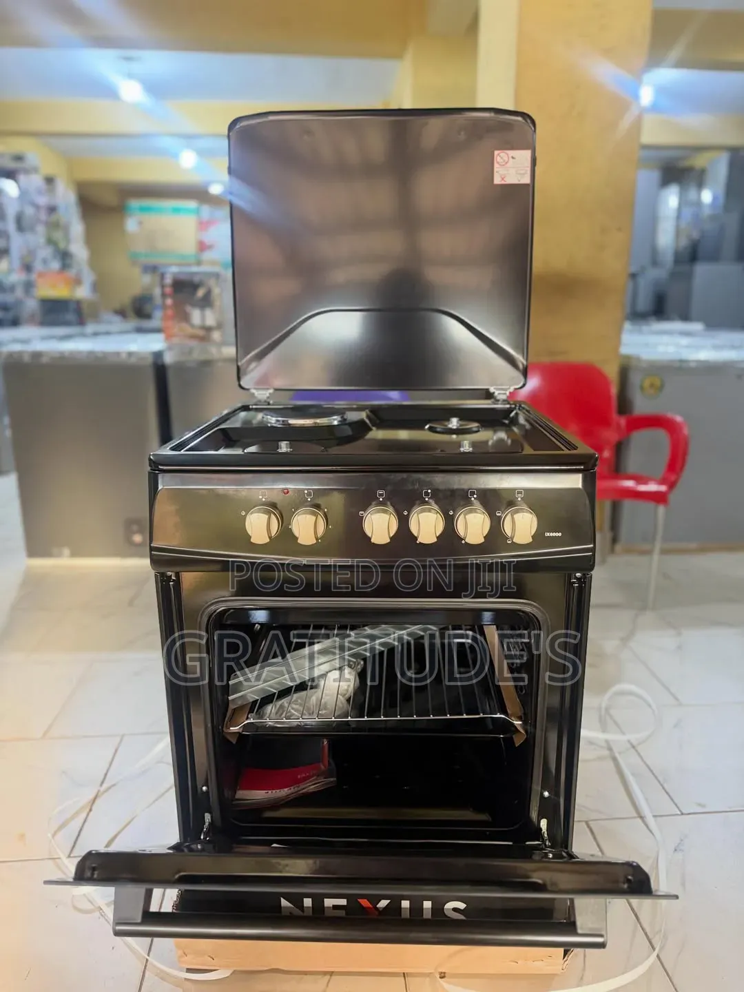 Nexus Standing Gas Cooker Size:60*60 3 Burner 1 Electric