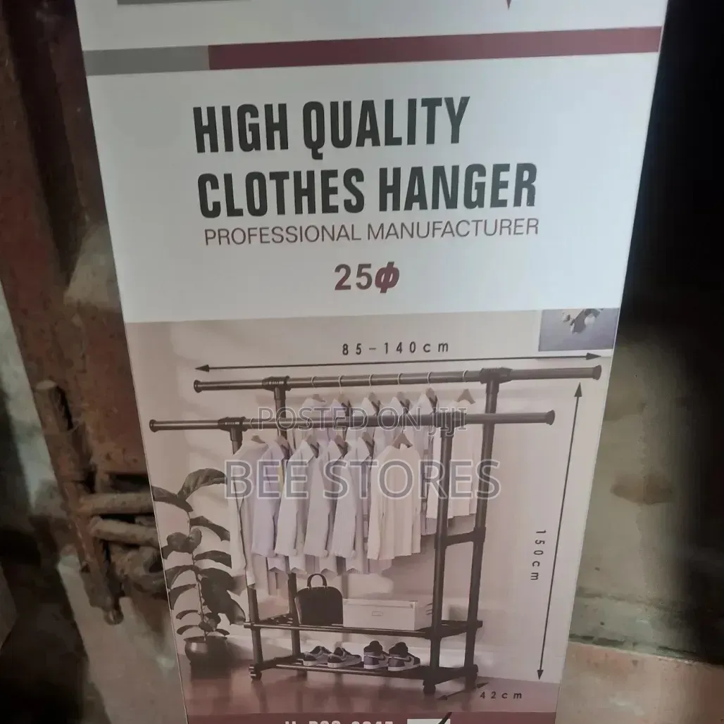 High Quality Double Pole Clothe Hanger With Shoe Rack