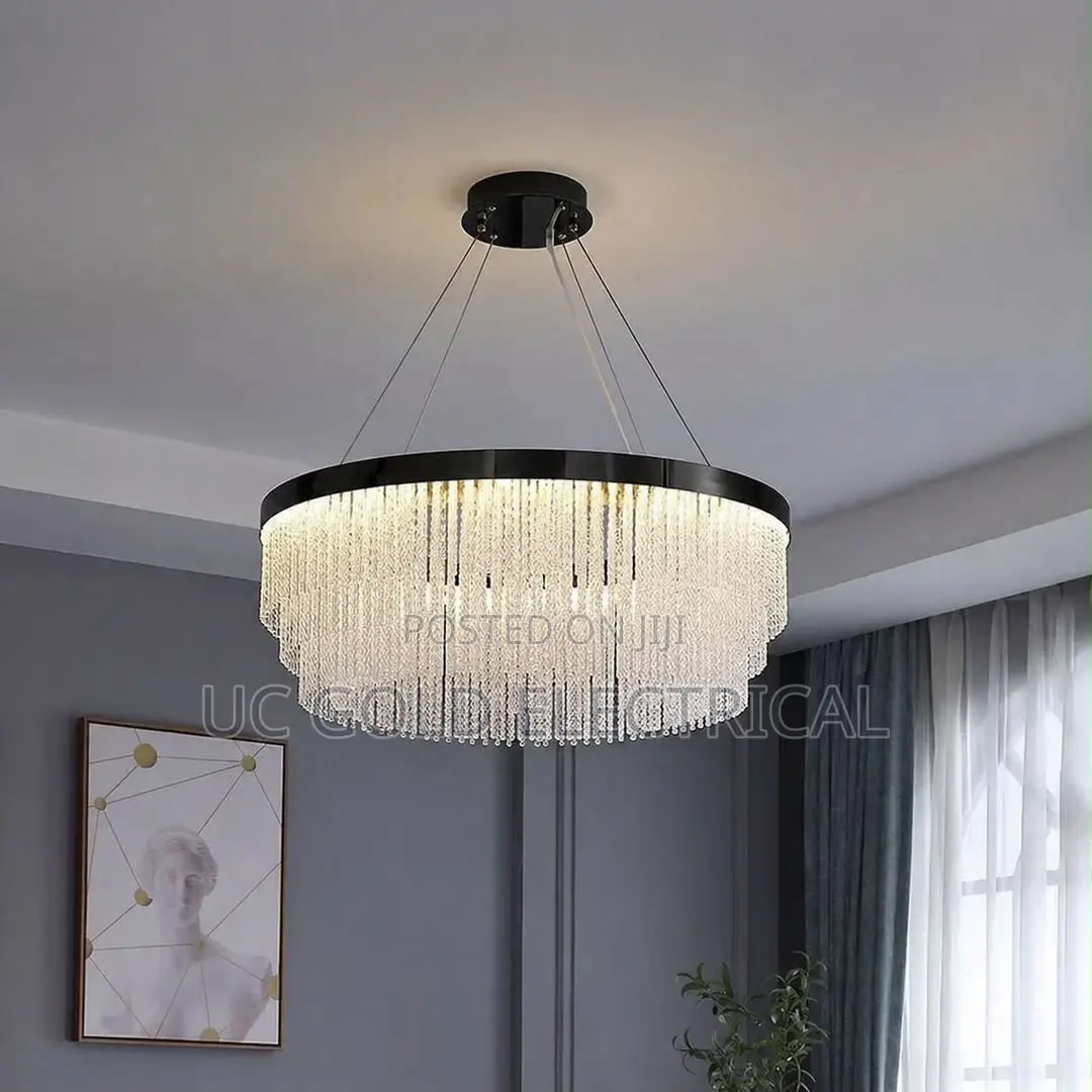 Modern Crystal Chandelier Lights Luxury Pendant Ceiling Light Round