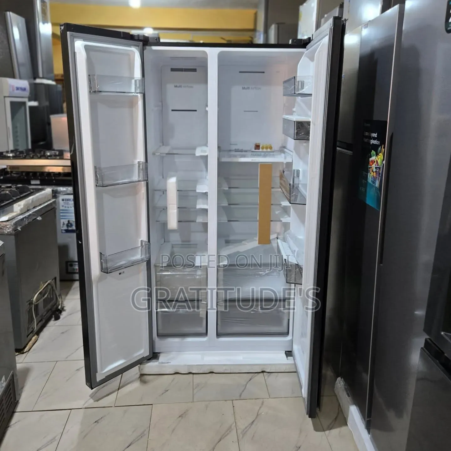 Hisense Inverter Side-by-Side Refrigerator Ref 5p558nmsn-Rd 529l