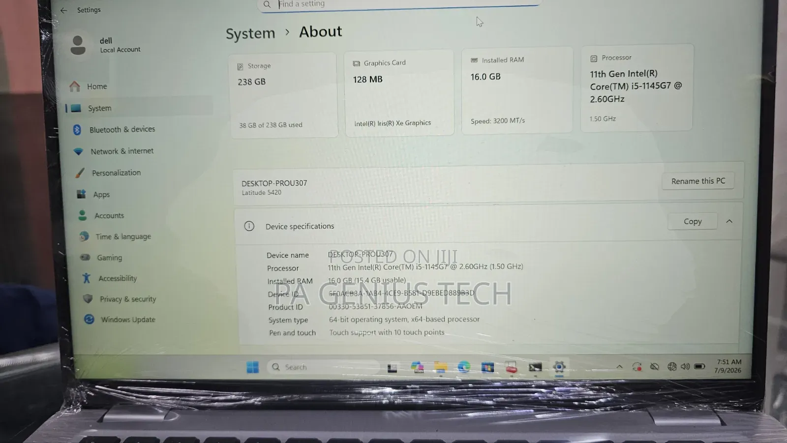 Laptop Dell Latitude 5420 16GB Intel Core i5 SSD 256GB