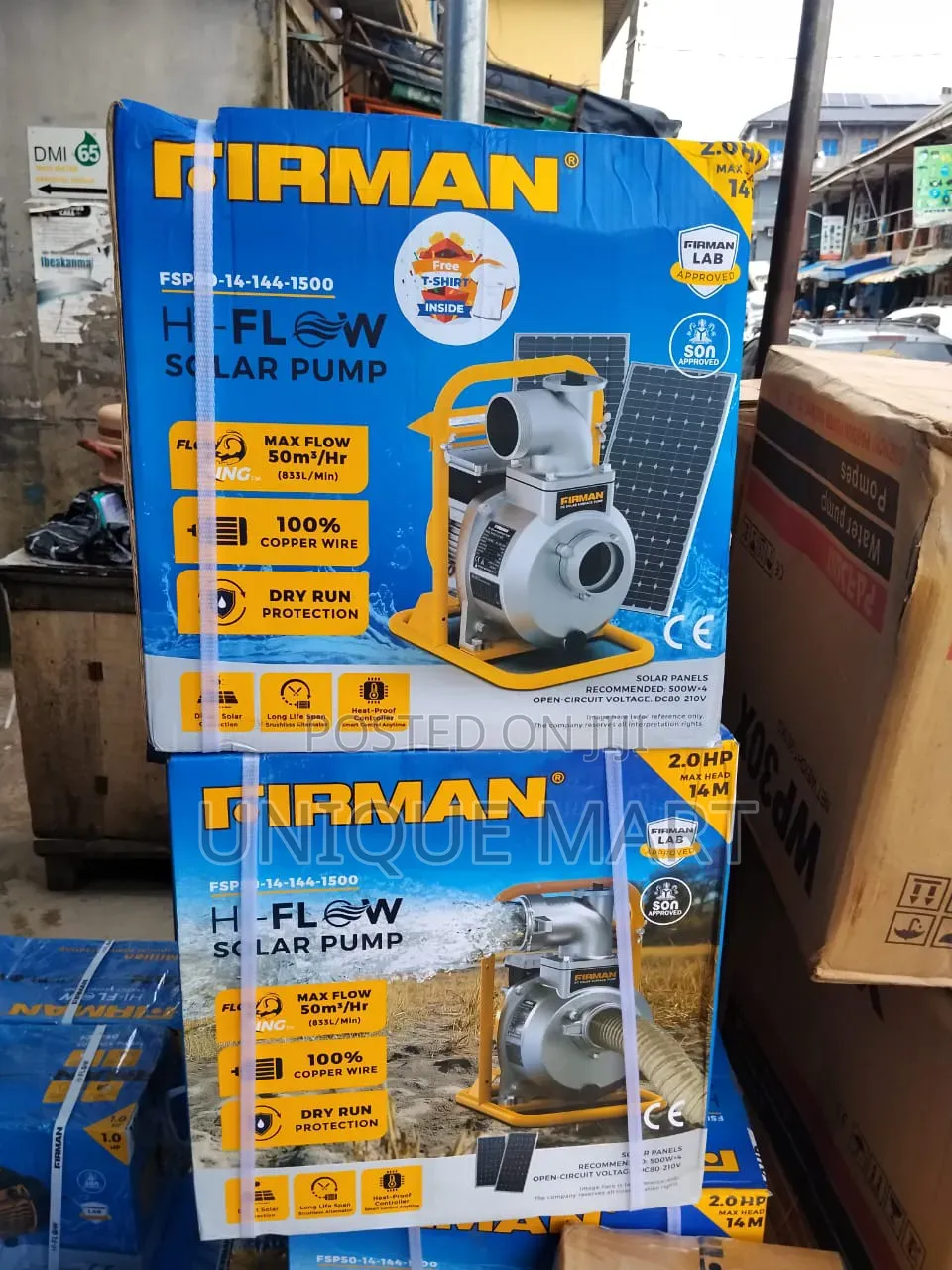 2hp Firman Dc Solar Irrigation Water Pump. 100% Copper Coil