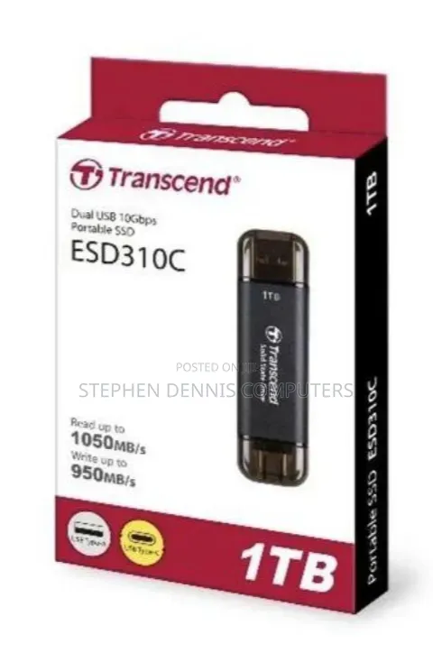Transcend SSD 1tb Dual Flash Drive Esd310 1050mb/S