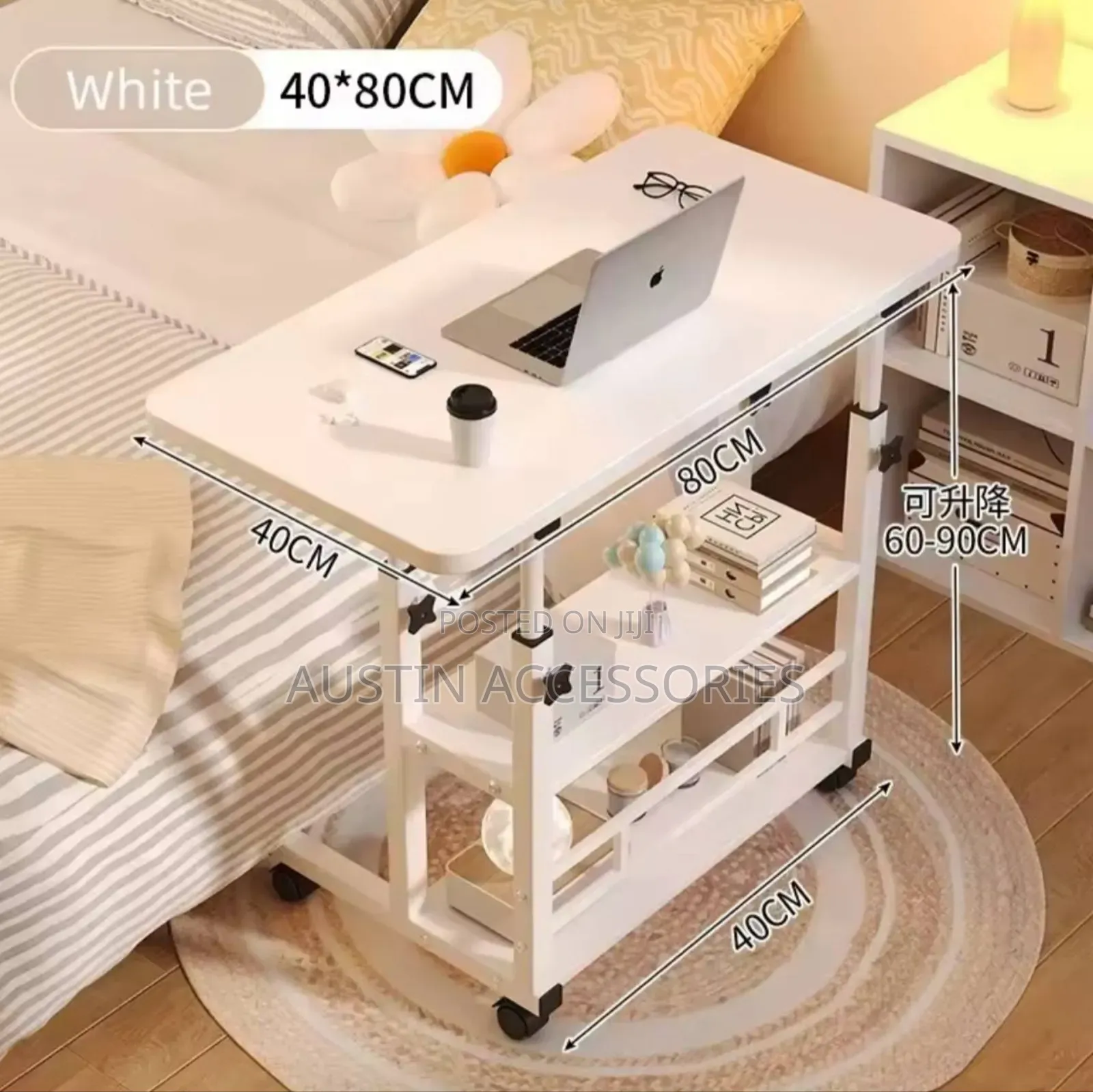 Adjustable Bedside Durable Laptop Table With Drawers