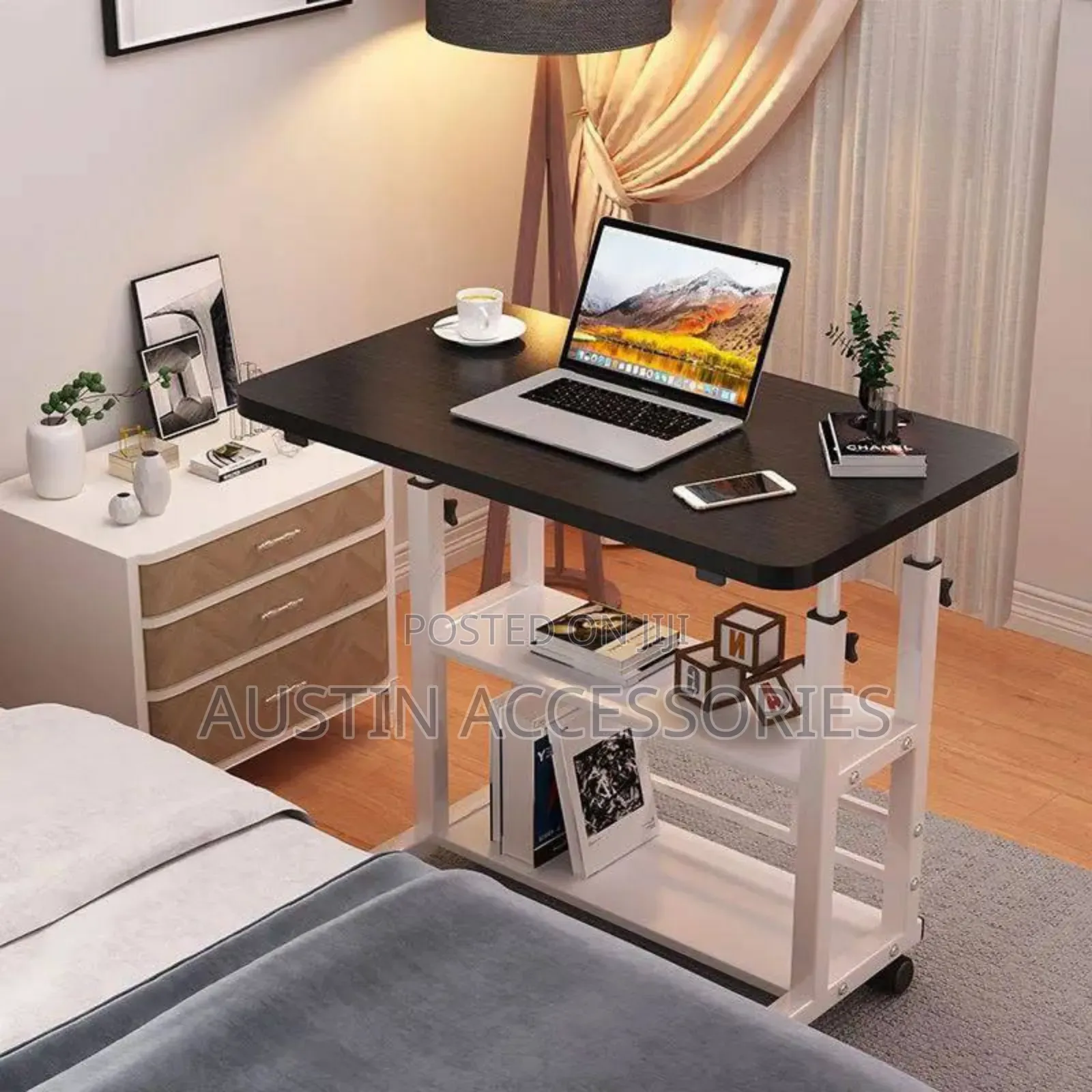 Adjustable Bedside Durable Laptop Table With Drawers