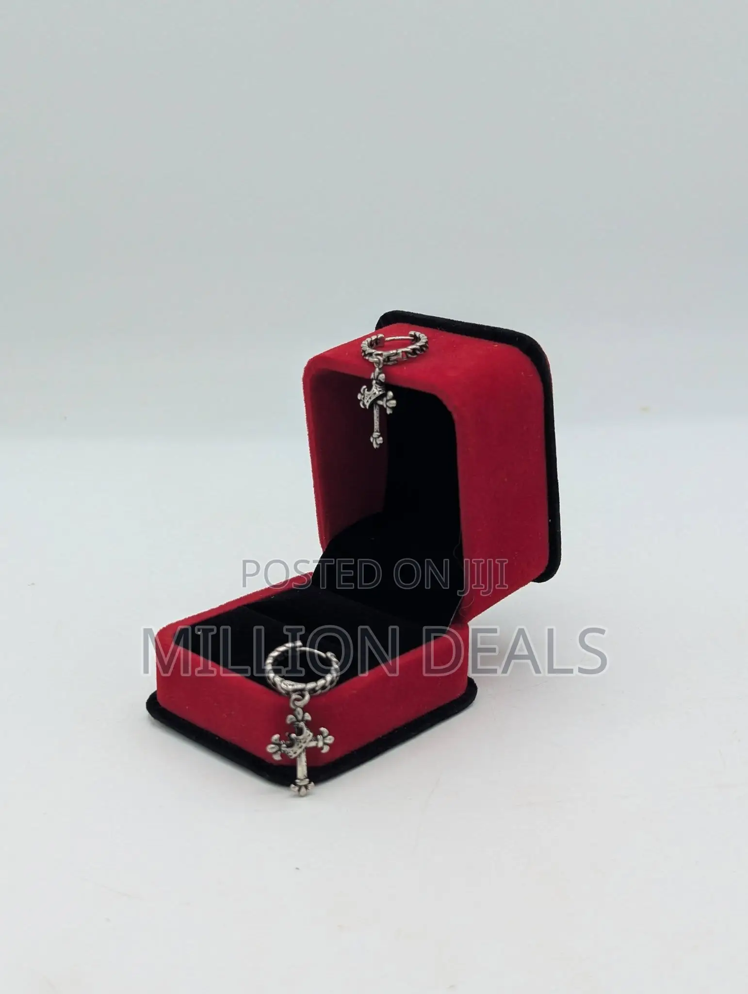Dangle Ski Silver Punk Men's Earring