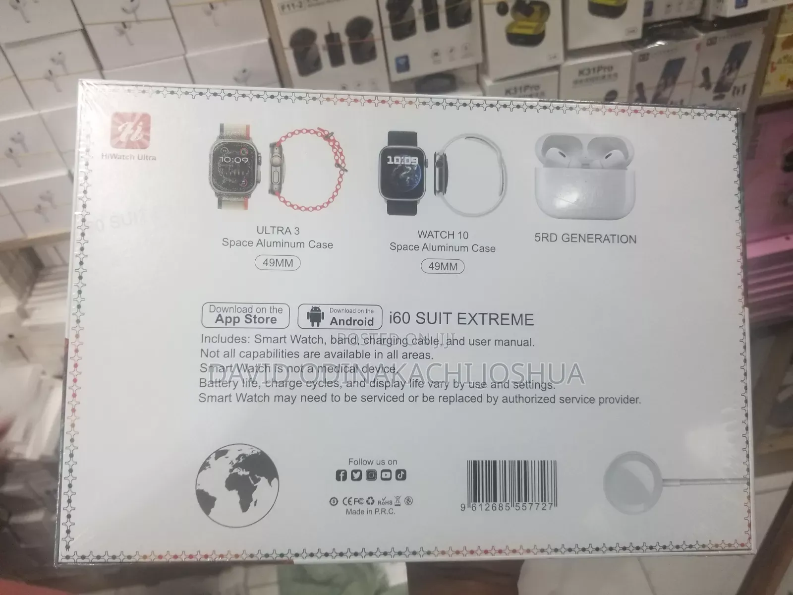I60 Suit Extreme 12-in-1 Smartwatch Earbuds Bundle