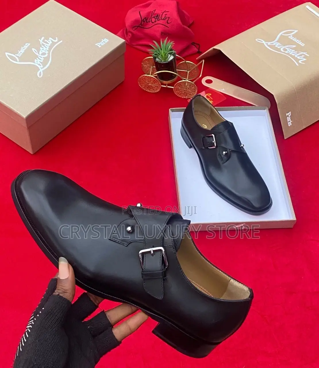 Christian Louboutin Quality Luxury Men Genuine Leather Cooperate Shoe