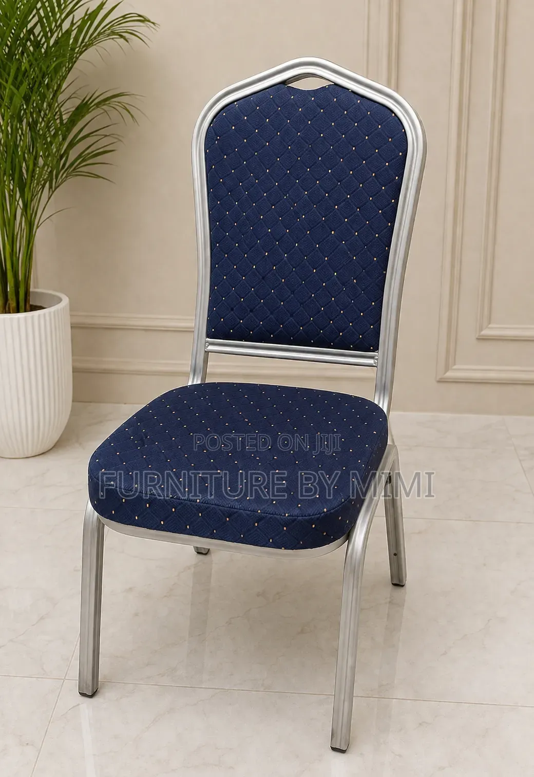 Premium Navy Blue Gold Banquet Chairs for Church Event Centers
