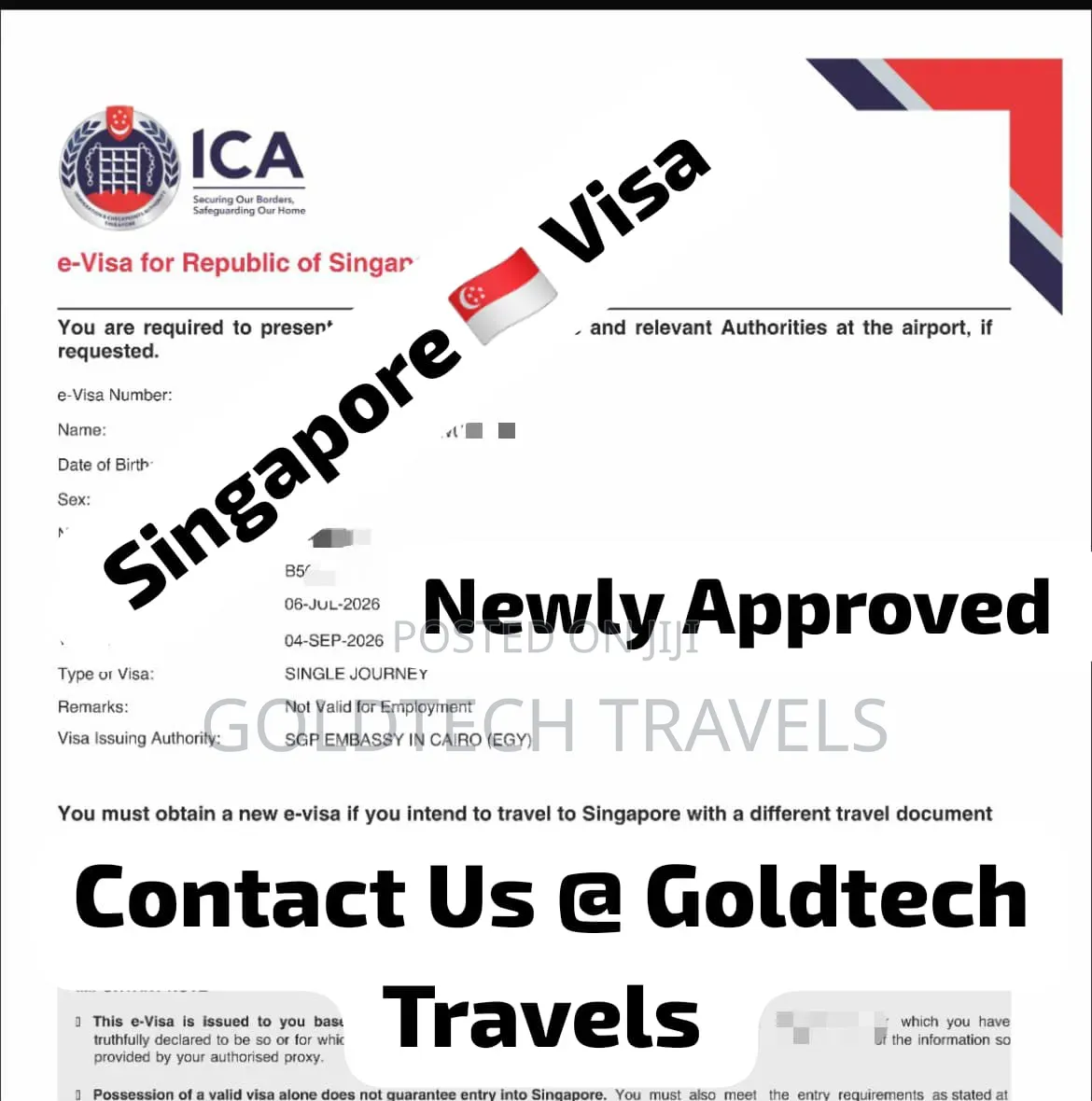 Singapore Tourist Visa Available