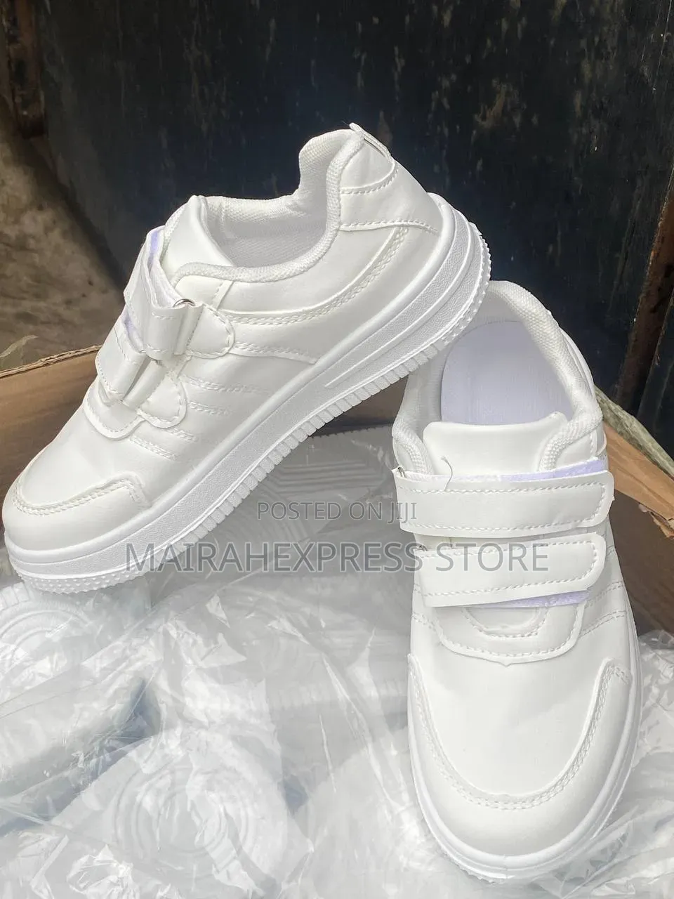 Double Straps White Sport Sneakers
(Size 27 - 37)