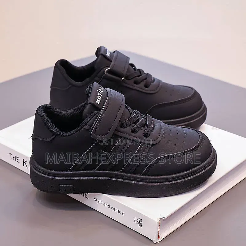 Single Strap Black Sport Sneakers