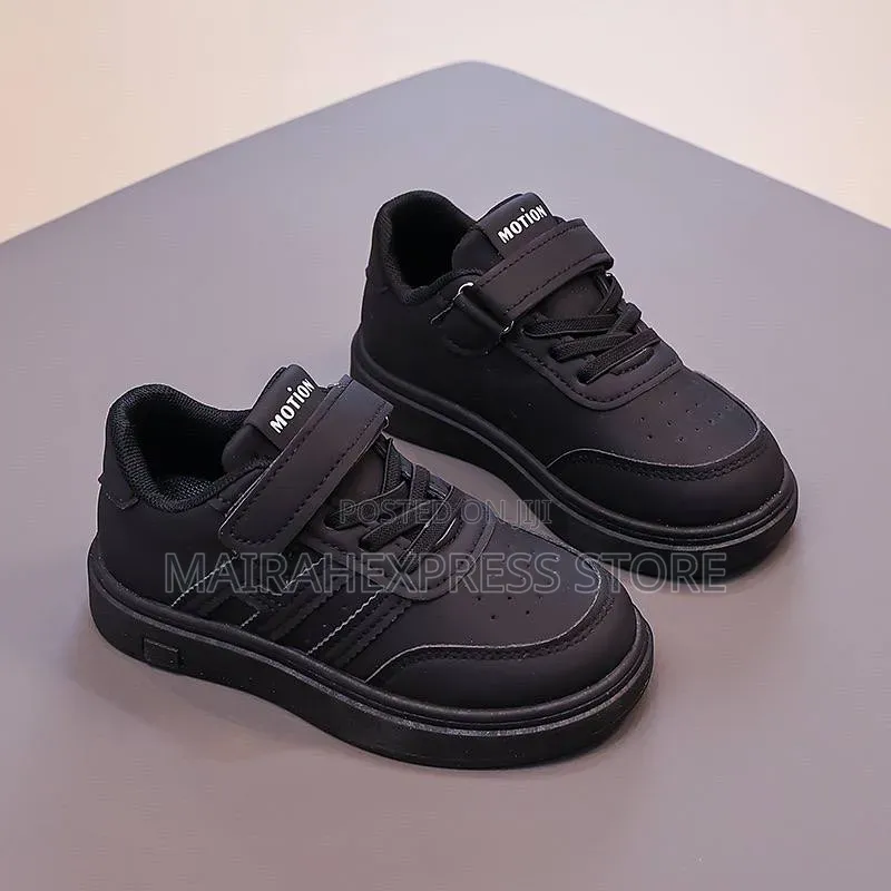 Single Strap Black Sport Sneakers
