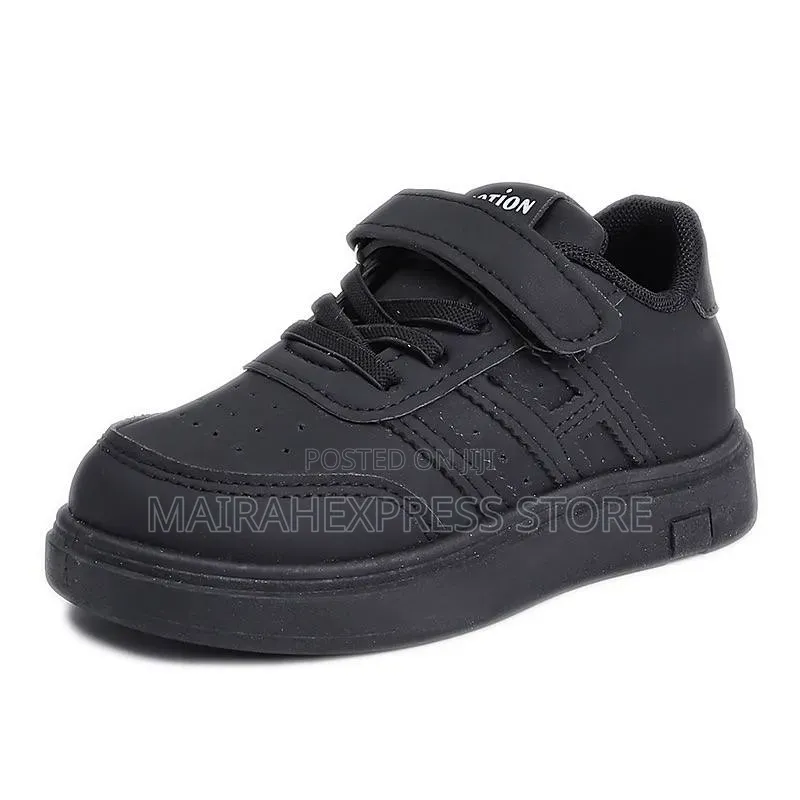 Single Strap Black Sport Sneakers