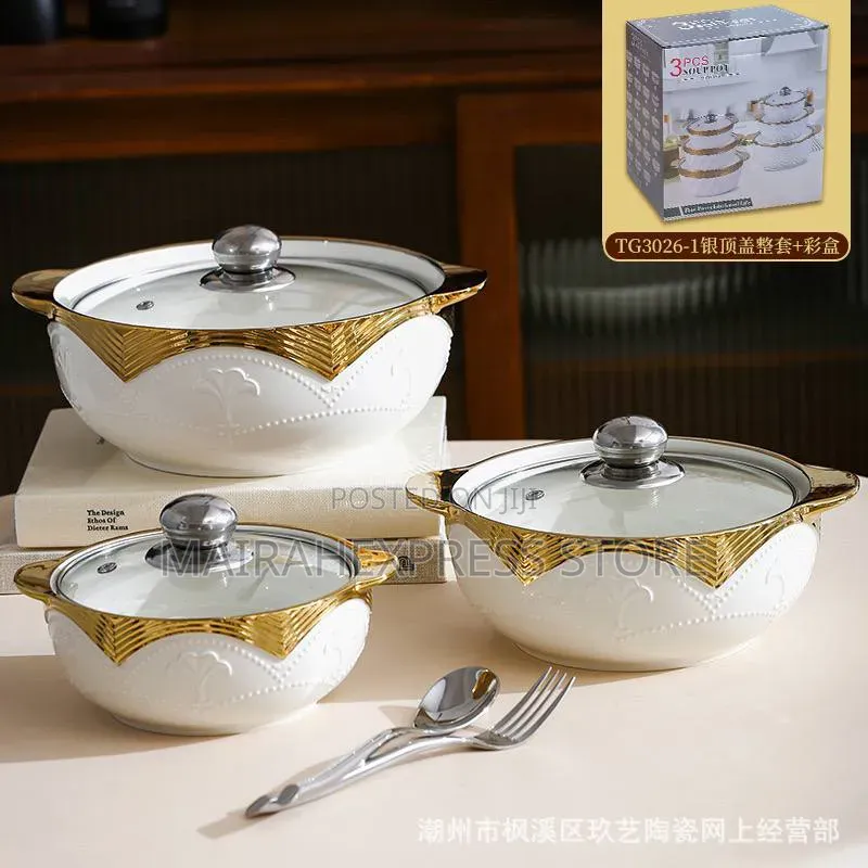 3pcs Soup Pot Casserole Set