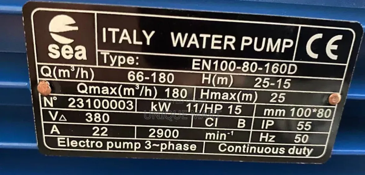 15hp Continuous Duty Industrial Surface Water Pump. 100% Copper Coil
