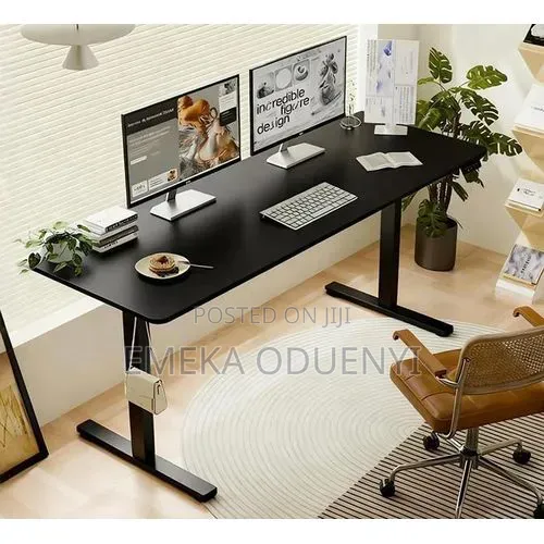Modern Adjustable Height Electric Standing Desk(1.6mtr) Black