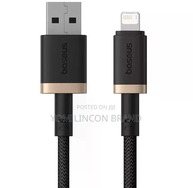 Baseus Dura Series Fast Charging Cable Usb to Ip 2.4a 1m Gold+Black