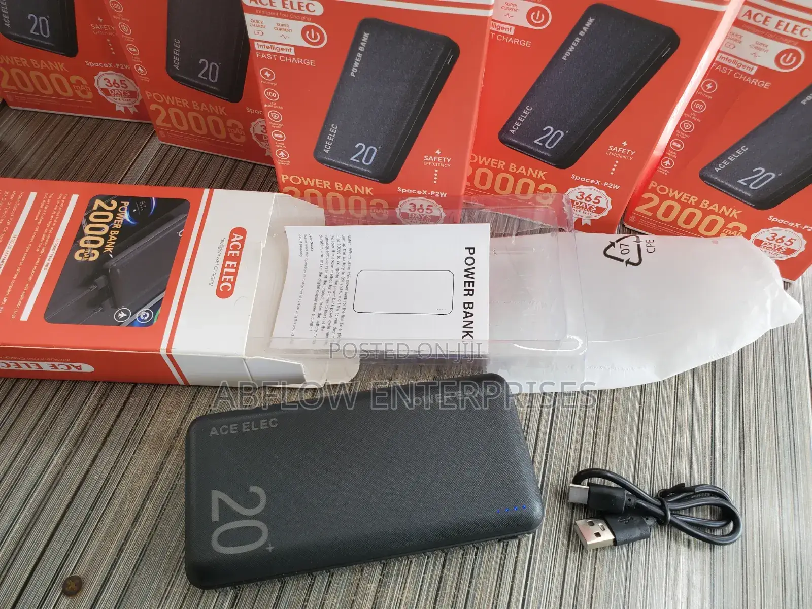 Original Ace Elec 20,000mah Power Bank; Compact, Powerful Reliable