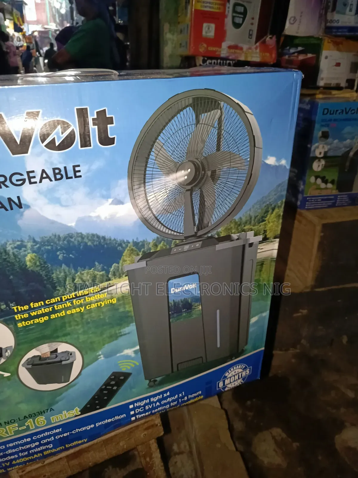 Duravolt 16 Inches Rechargeable Mist Fan