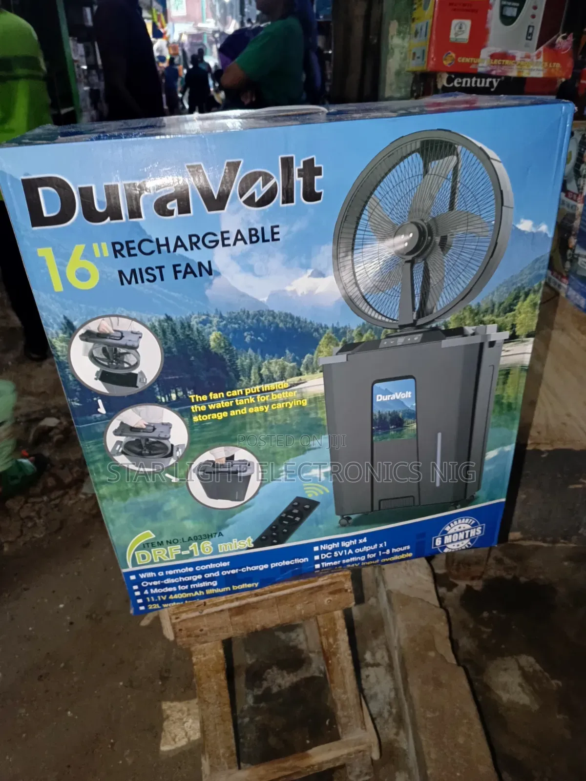 Duravolt 16 Inches Rechargeable Mist Fan