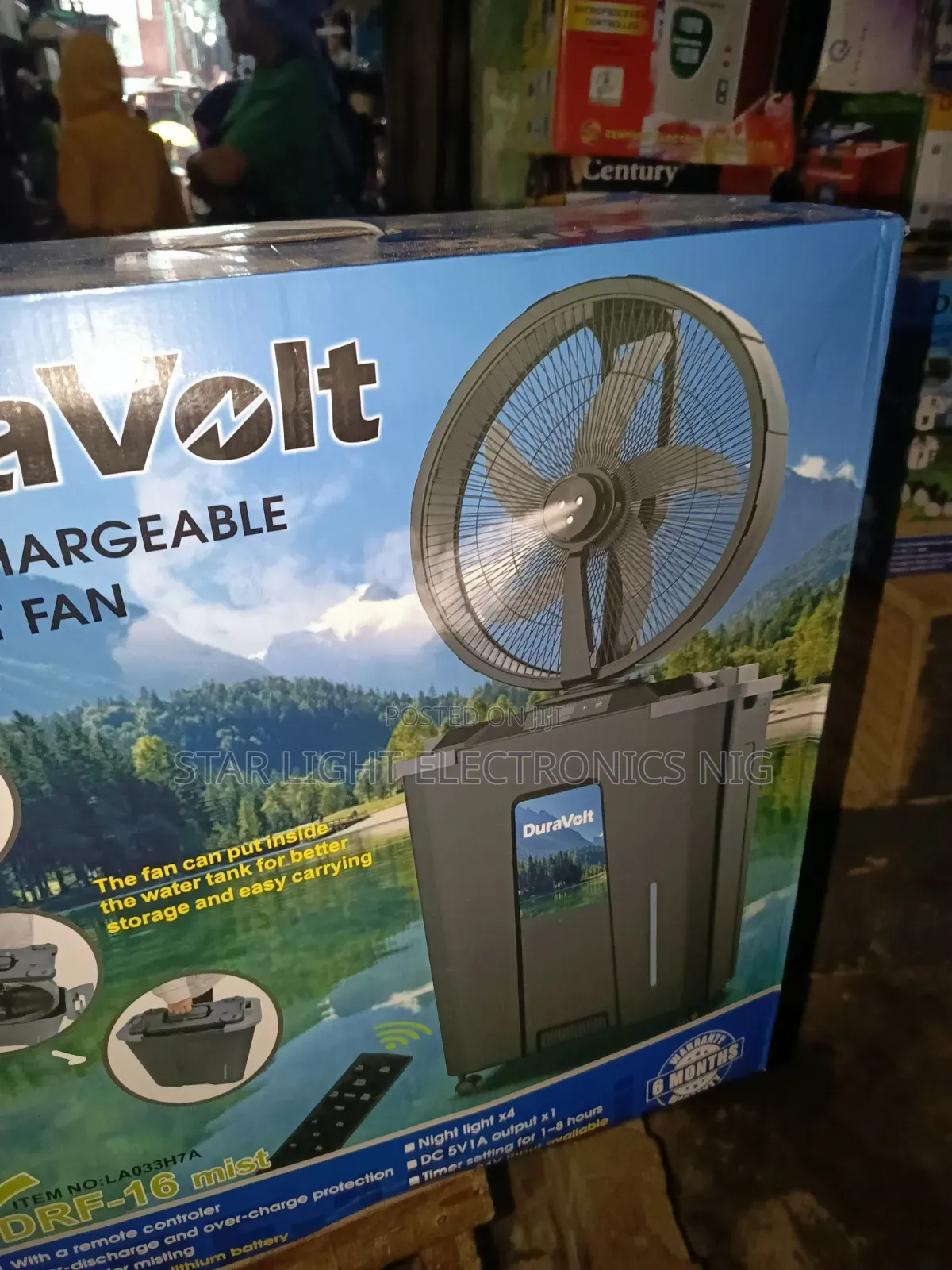 Duravolt 16 Inches Rechargeable Mist Fan