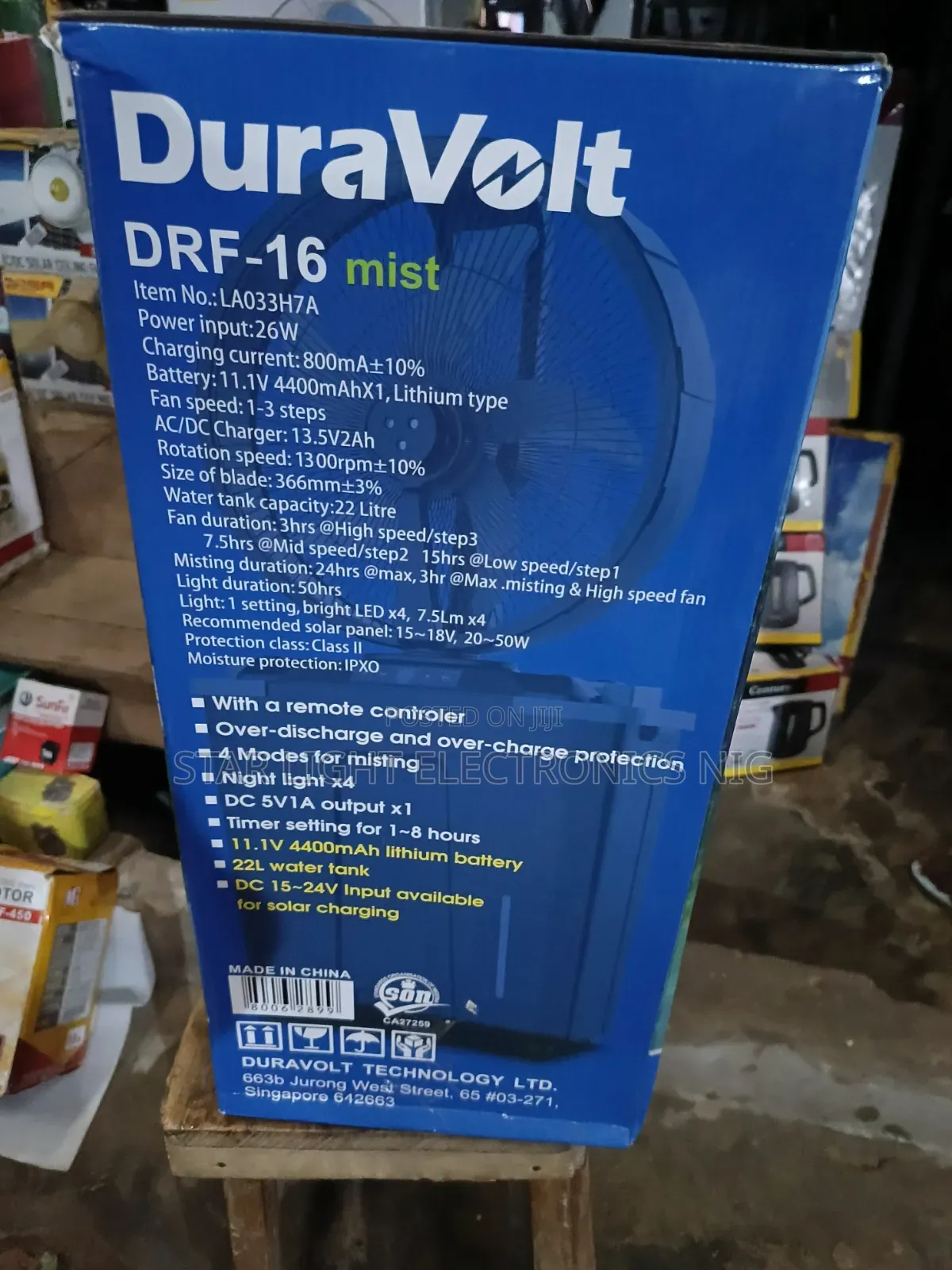 Duravolt 16 Inches Rechargeable Mist Fan