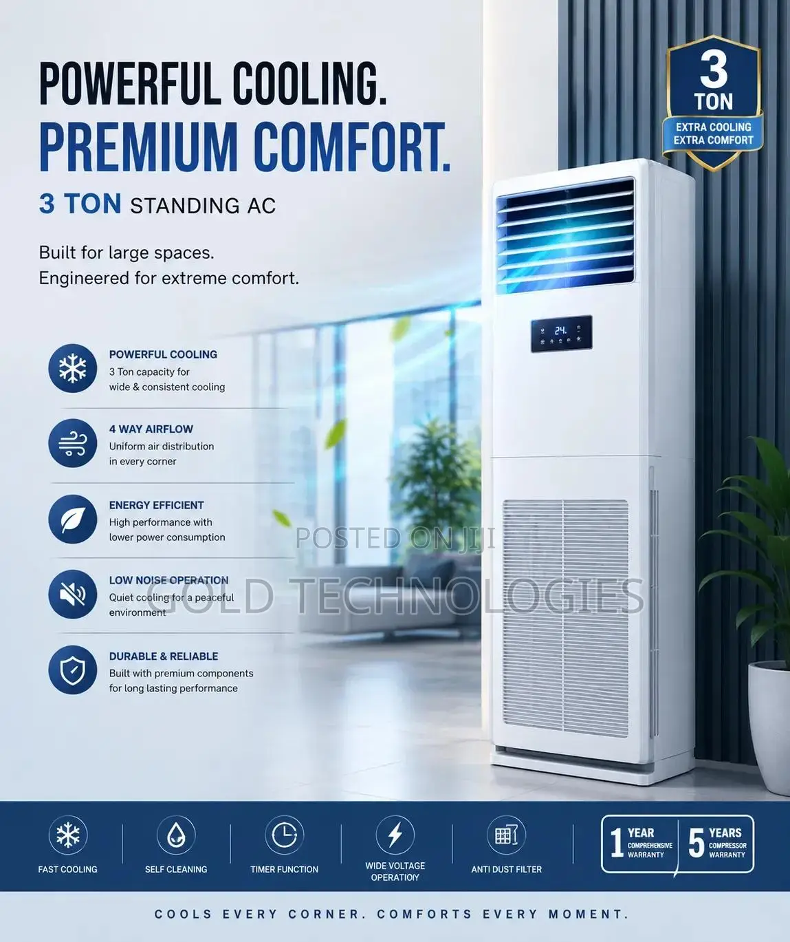 3 Ton Standing Ac, Higher Capacity Super Cooling Tower Air Conditioner