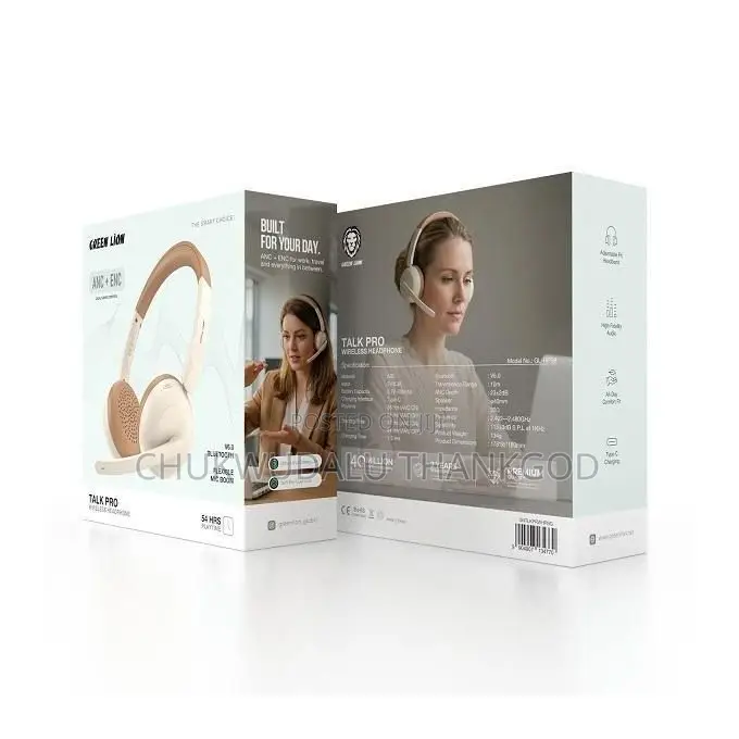 Green Lion Talk Pro Wireless Headphone Noise Control With Anc and Enc