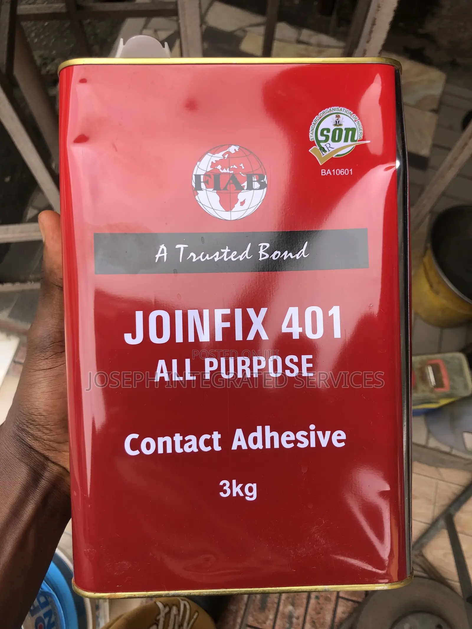 3kg Tin of Fiab Joinfix 401, an All-Purpose Contact Adhesive