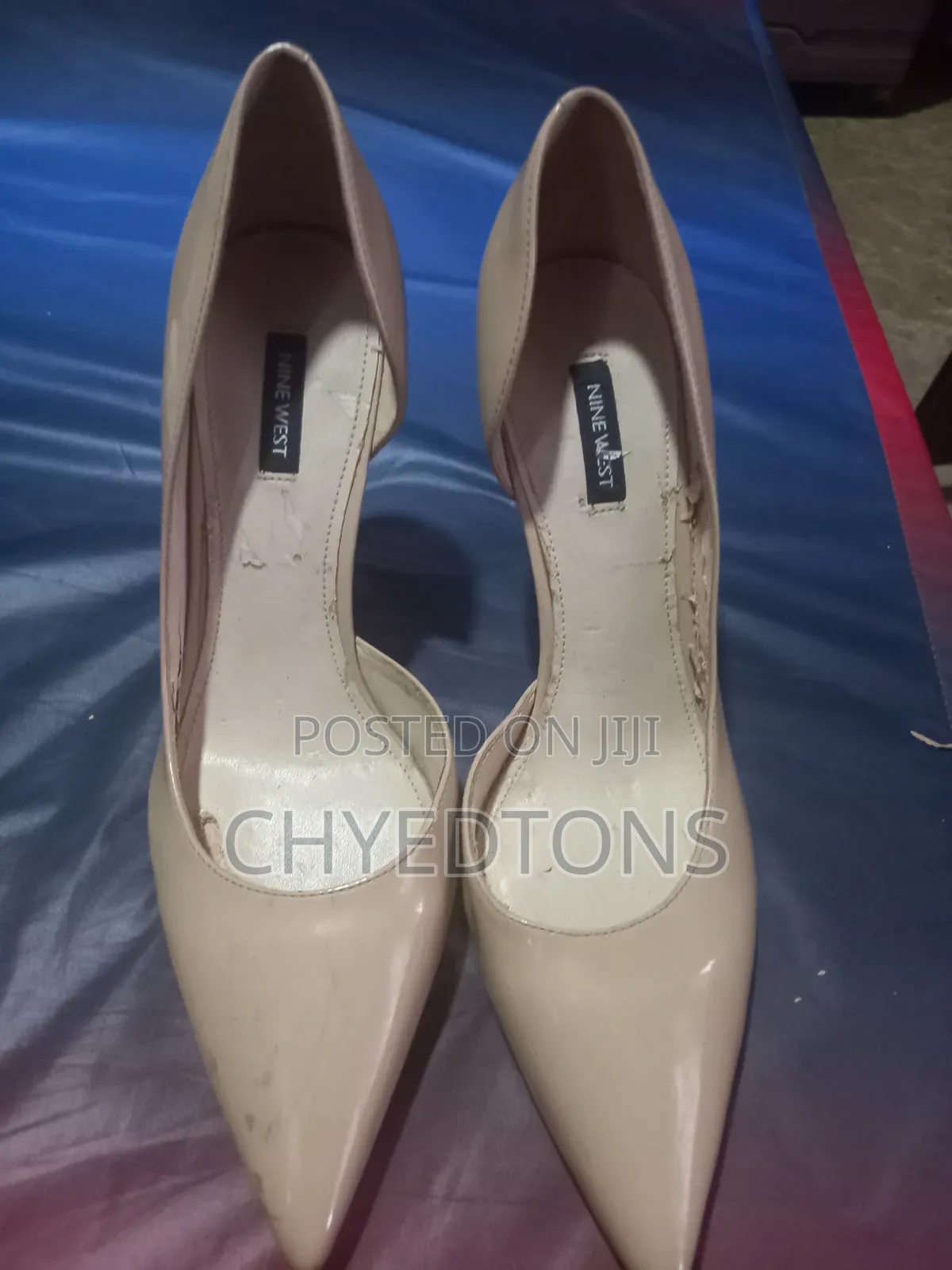 Calvin Klein Classic Beige Patent Heels - First Grade Thrift - Unworn