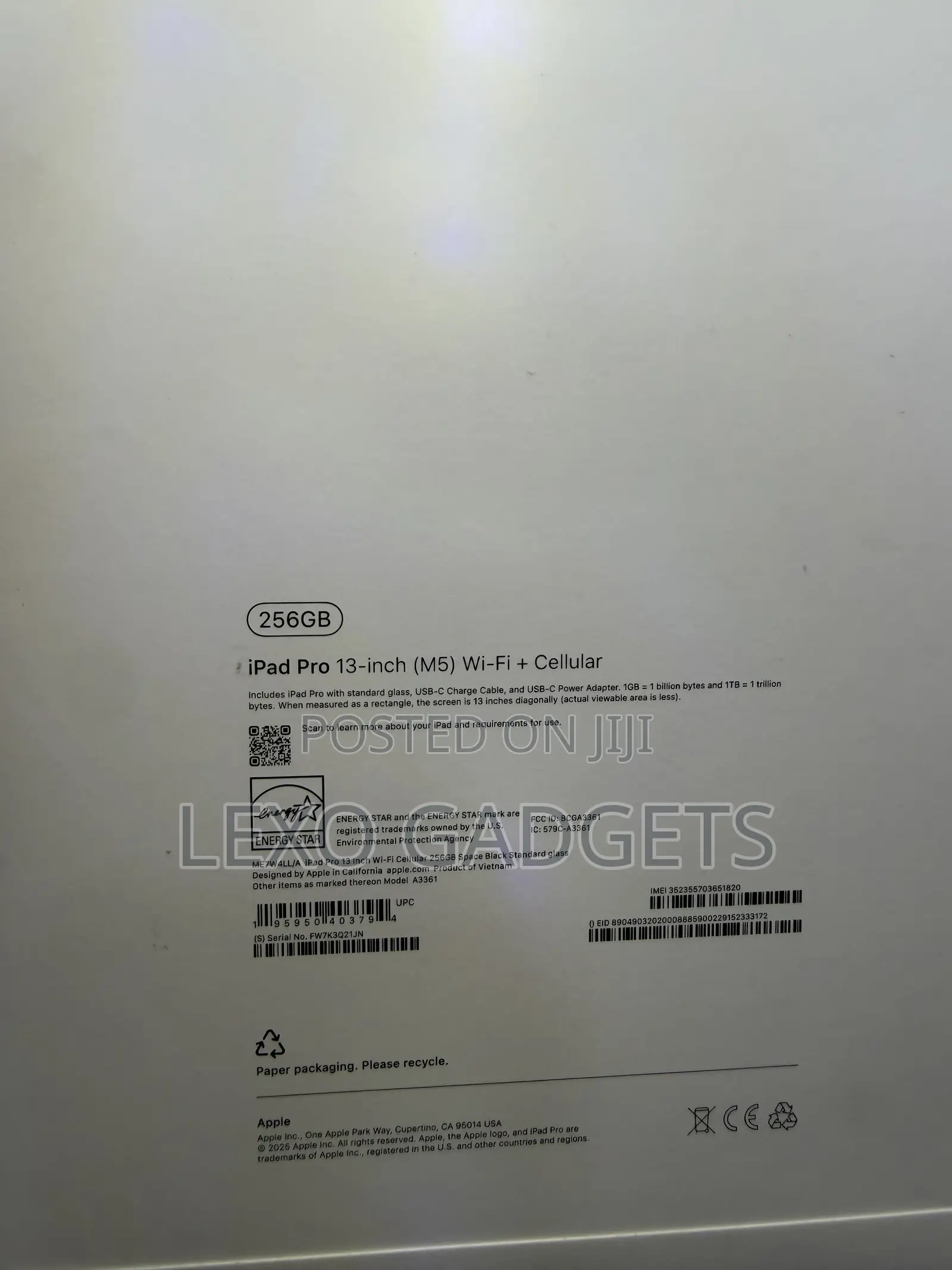 New Apple iPad Pro 13 (2025) 256 GB Black