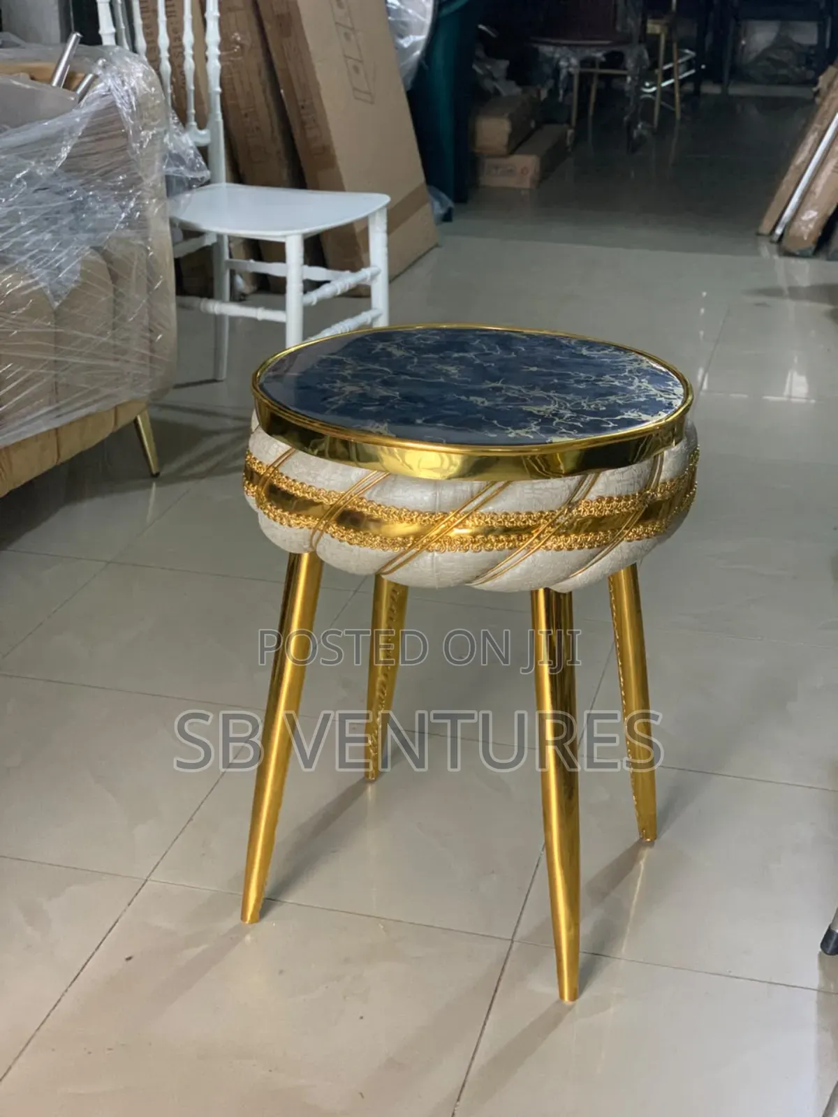 Gold Colour Side Stool