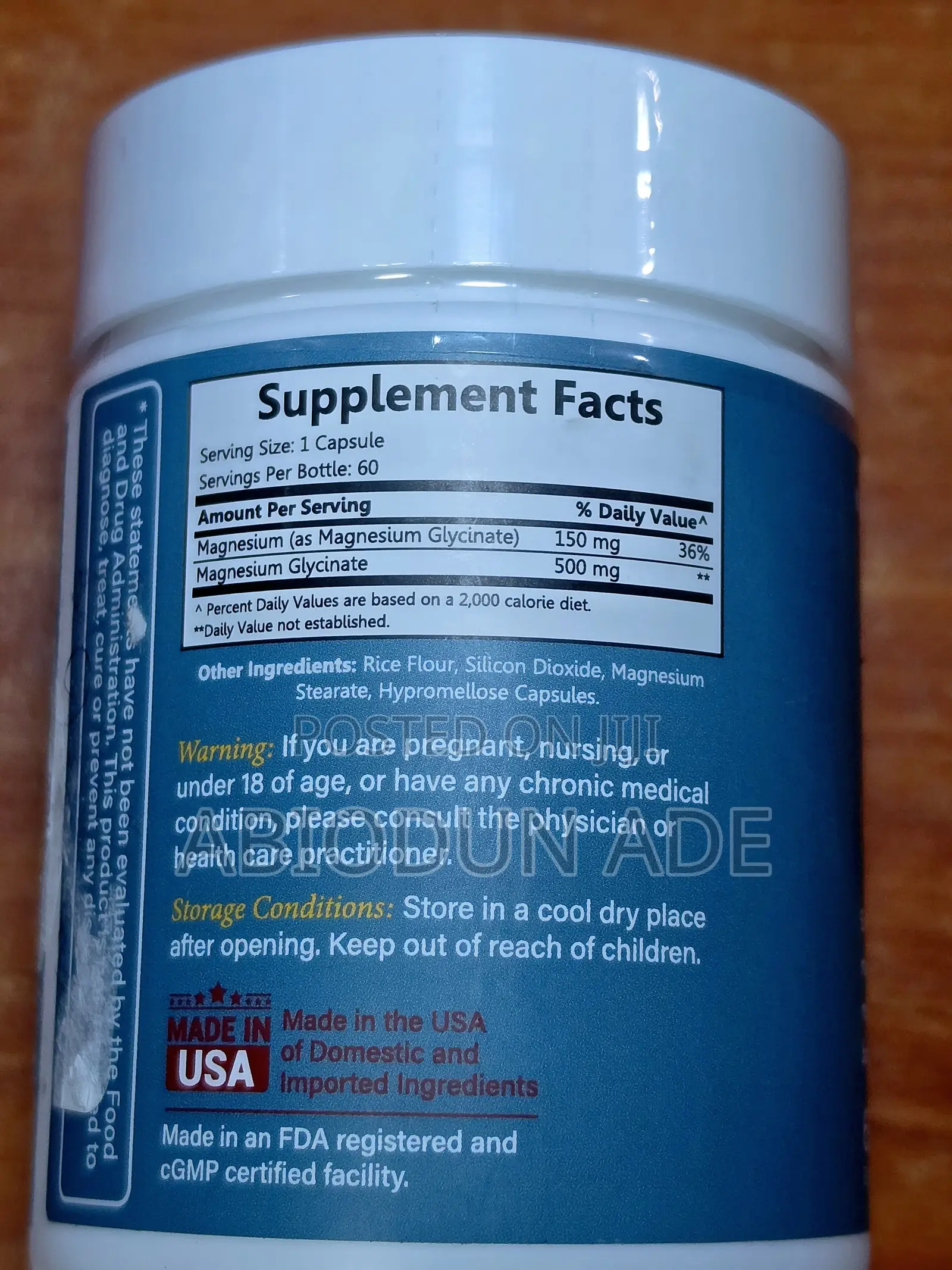 Nature’S Edge Magnesium Glycinate 500mg | 60 Capsules | 1 Daily | Usa
