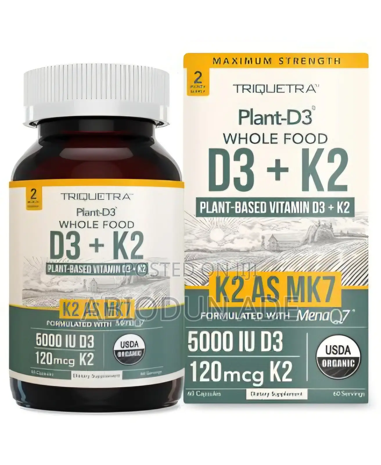 Triquetra Plant- Whole Food Vitamin D3 + | 5000 Iu | 60 Capsules