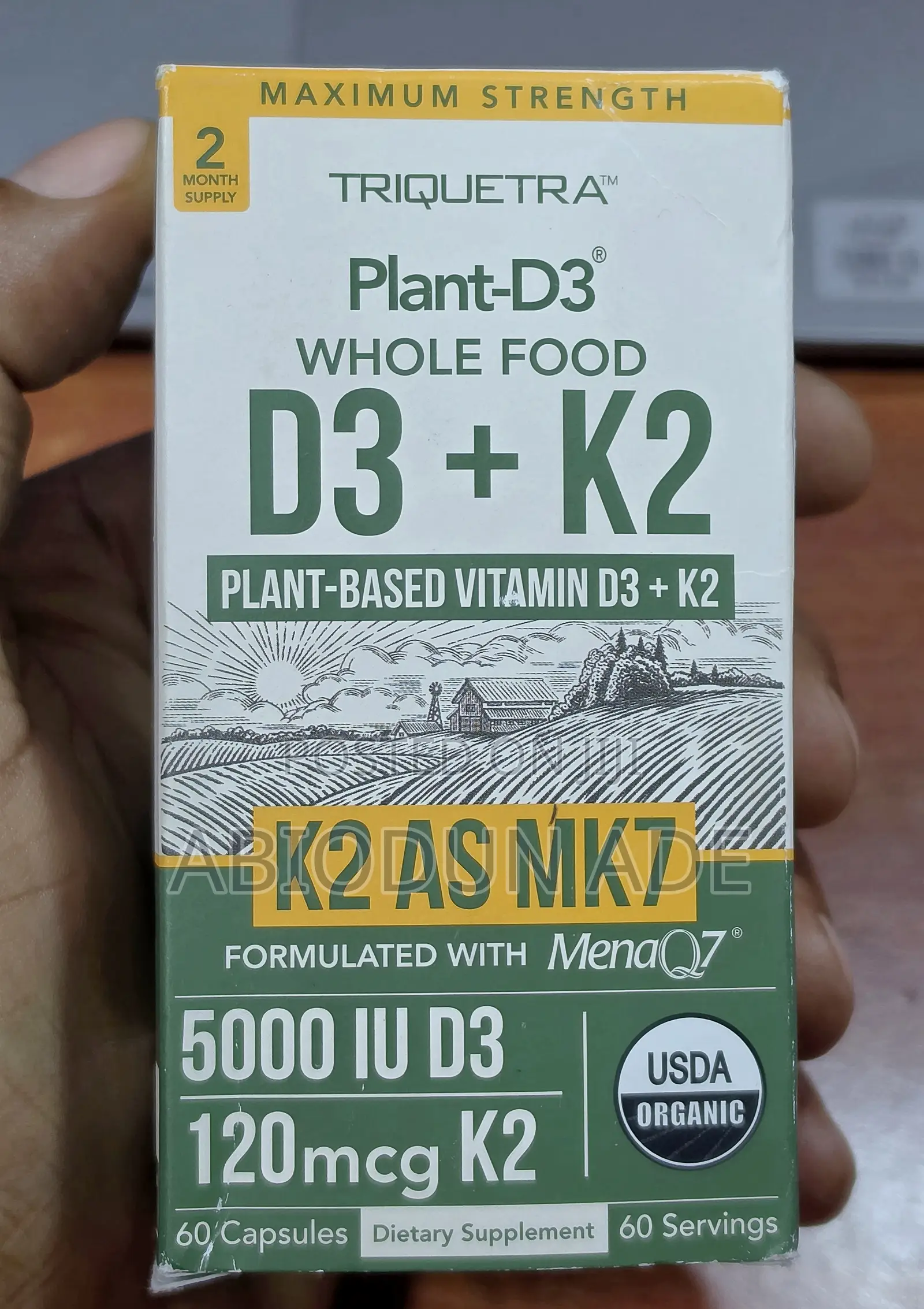 Triquetra Plant- Whole Food Vitamin D3 + | 5000 Iu | 60 Capsules